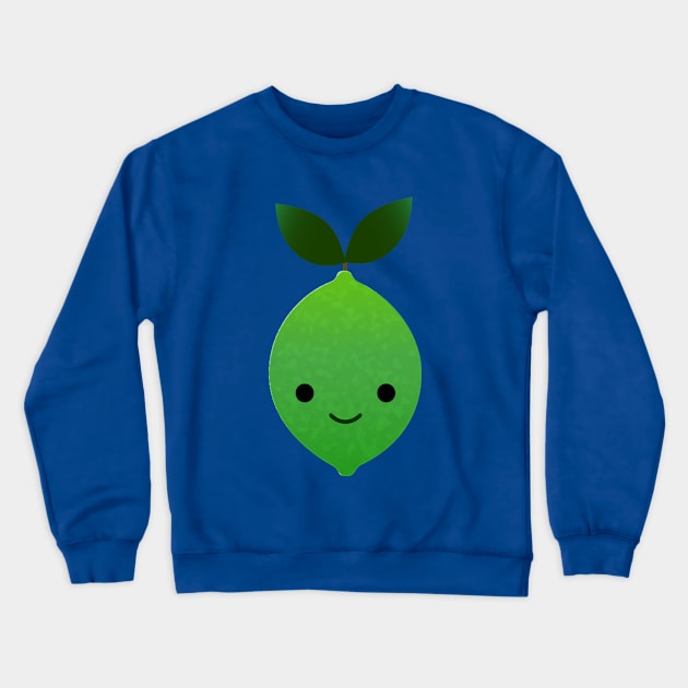 Cute Kawaii Lime Crewneck Sweatshirt by Hedgie Designs